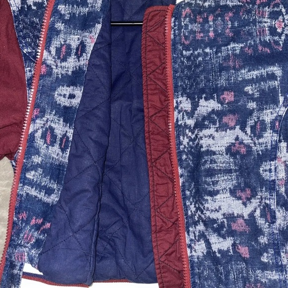 Free People Women's Bomber Jacket Size XS Varsity Chambray Print We The Free - Picture 8 of 10